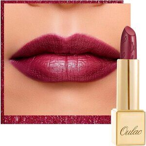 Oulac Metallic Shine Dark Red Lipstick for Women 4.3 g/0.15 oz (One Last Kiss 14